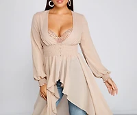 Chic Chiffon High-Low Duster