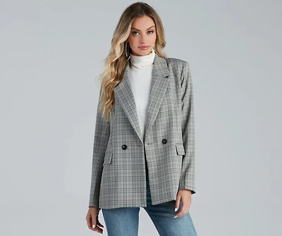 Perfect Plaid Oversized Blazer