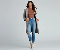 City Chic Plaid Longline Blazer