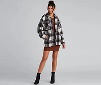 Cozy Layers Plaid Sherpa Shacket