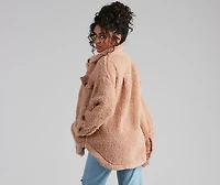 All About Knit Sherpa Shacket