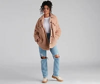 All About Knit Sherpa Shacket