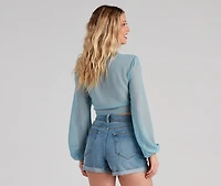 Chic Chiffon Tie-Front Top