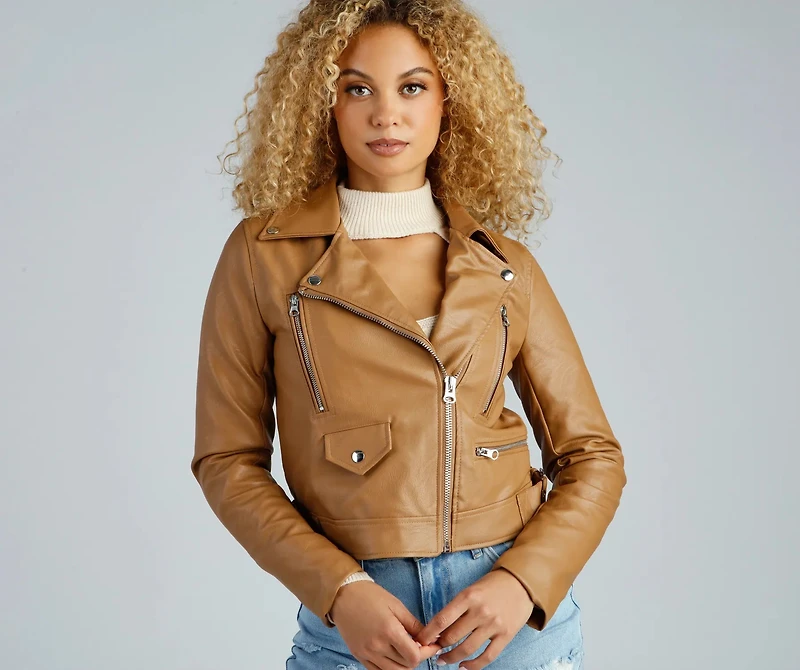 Major Edge Faux Leather Moto Jacket