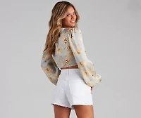 Golden Girl Satin Tie-Front Top