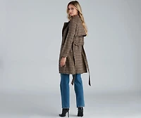 Uptown Plaid Trench Coat