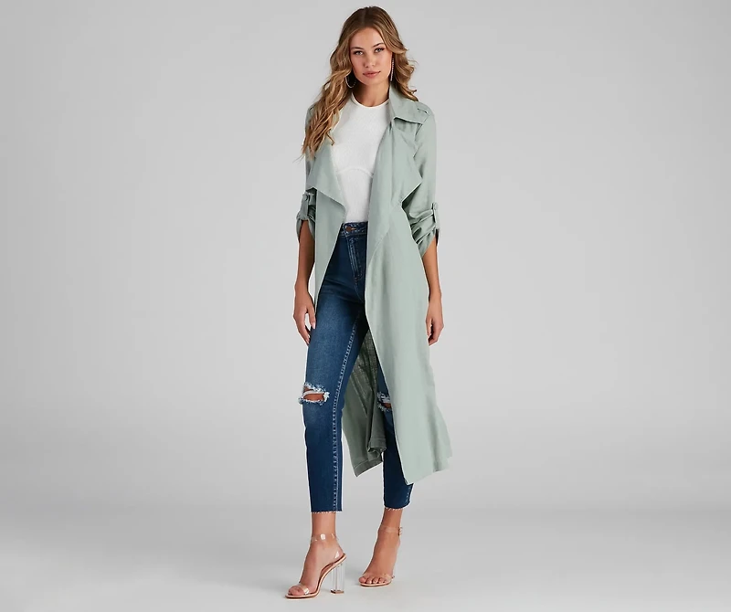 Shift Season Linen Belted Trench