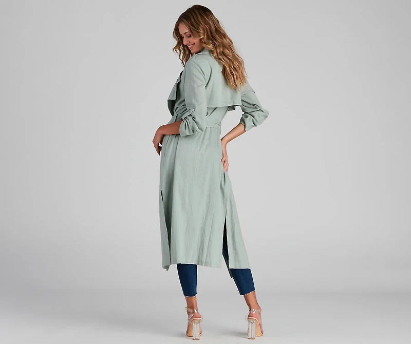 Shift Season Linen Belted Trench