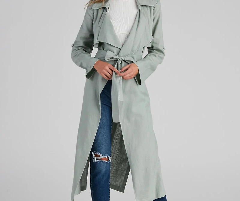 Shift Season Linen Belted Trench
