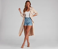 Shift Season Linen Belted Trench