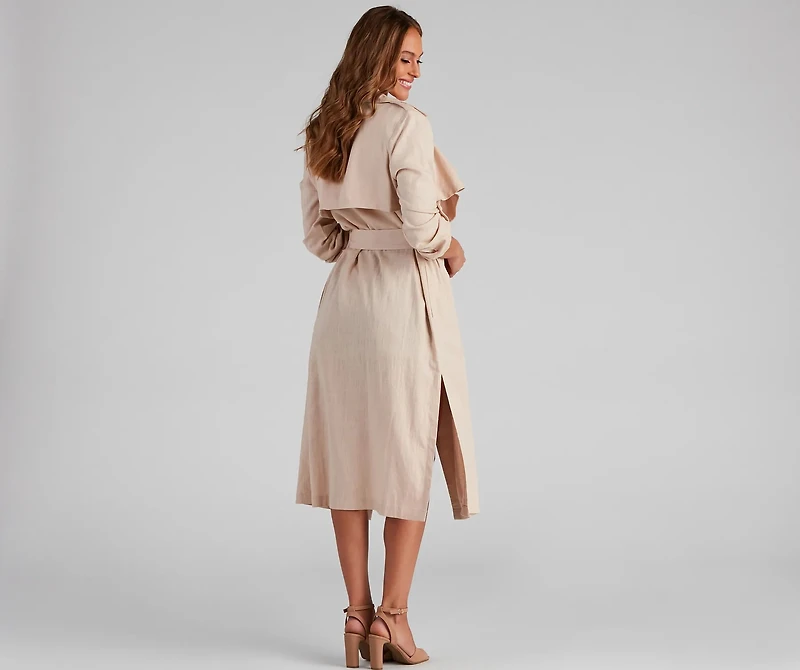 Shift Season Linen Belted Trench