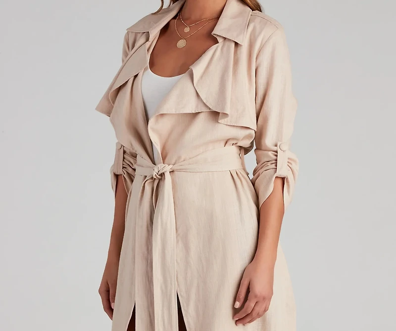 Shift Season Linen Belted Trench