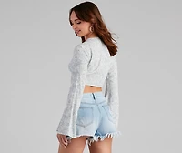 Seaside Chic Cropped Tie-Front Top