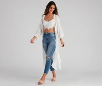 Palm Beach Linen Crochet Kimono
