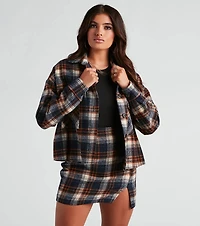 Hometown Girl Plaid Crop Shacket