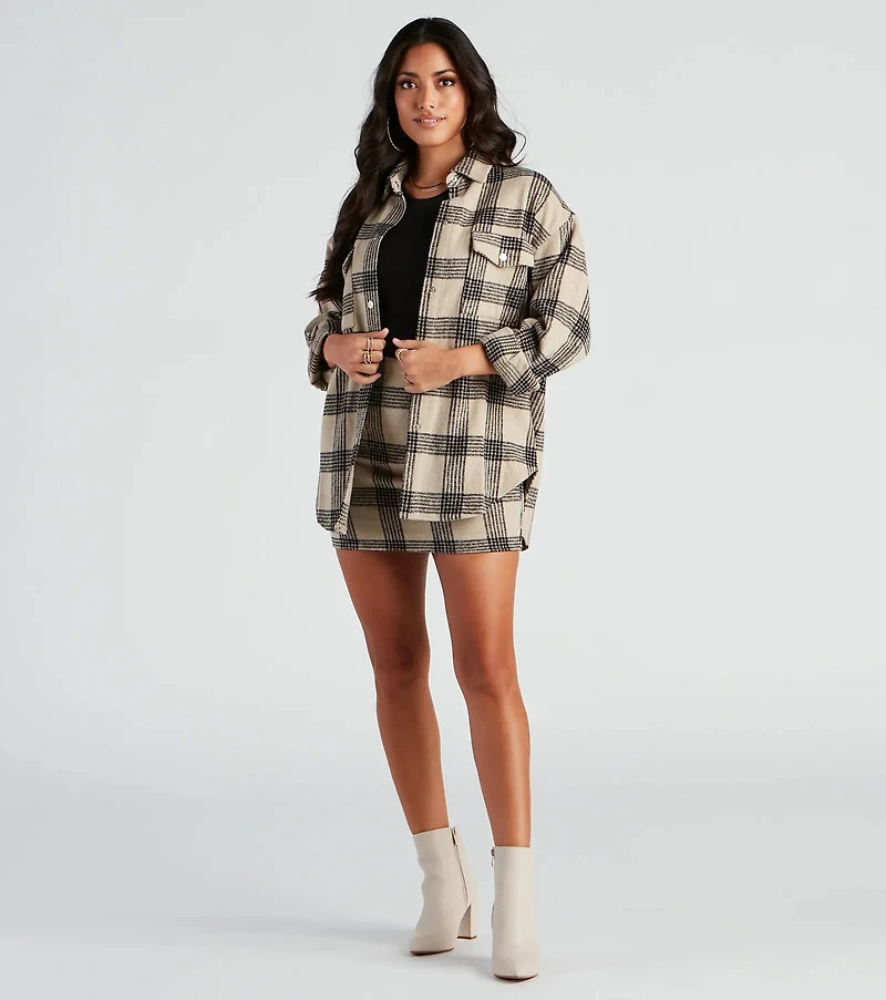Forever Plaid Woven Shacket