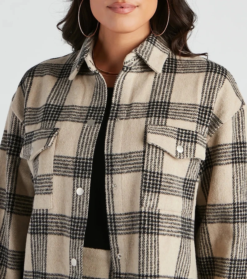 Forever Plaid Woven Shacket