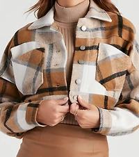 Always Plaid Woven Crop Shacket