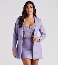 So Fabulous Faux Leather Blazer