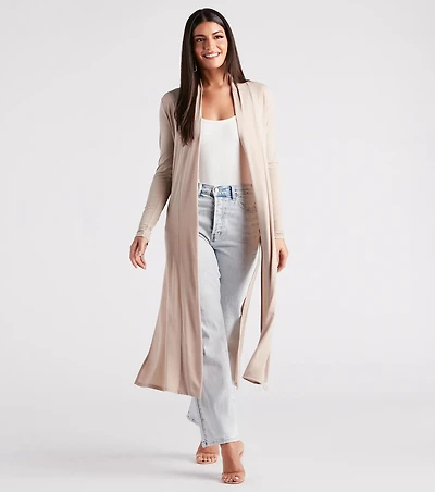 Breezy Chic Crochet Trim Kimono