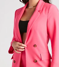 Business-Chic Double-Breasted Blazer