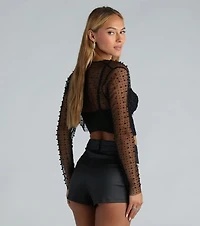 Bring On The Bling Faux Pearl Rhinestone Bolero