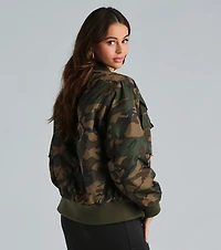 Mission Accomplished Camouflage Bomber Jacket