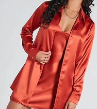 Forever Timeless Satin Collared Top