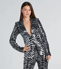 Make An Entrance Sequin Swirl Blazer