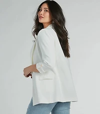 Roll Up Your Sleeves Collar Oversized Crepe Blazer