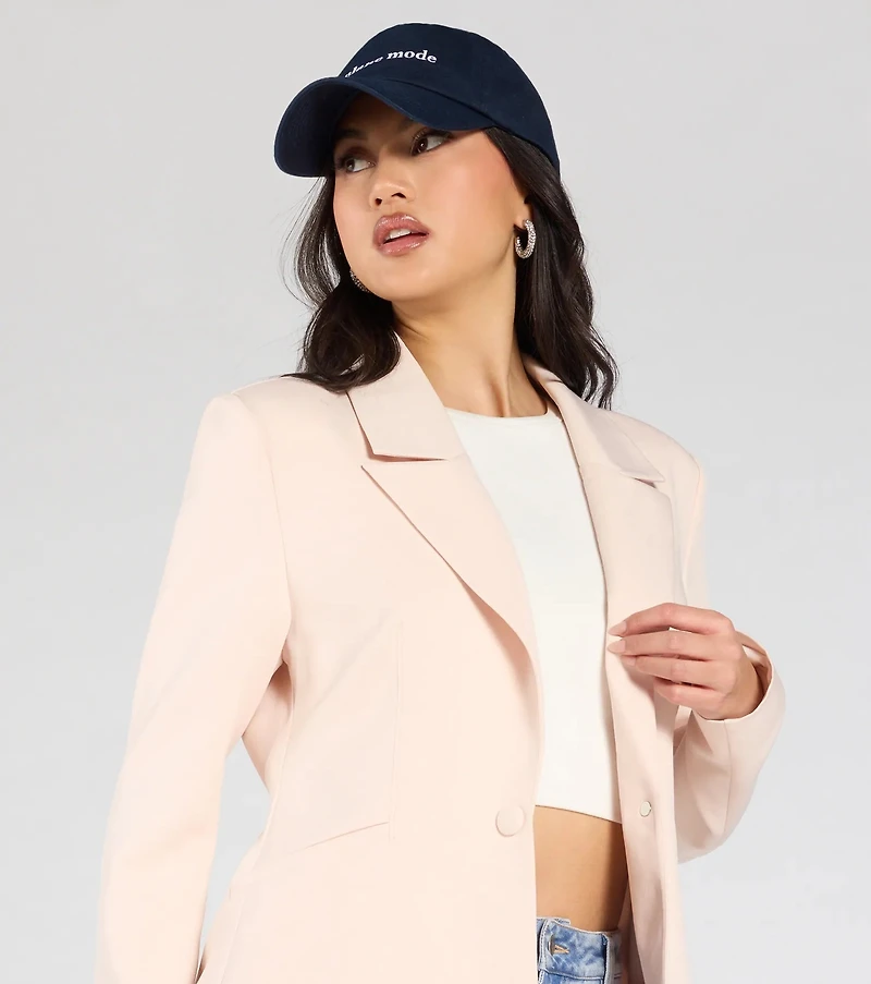 Miss Always On Time Collared Woven Blazer