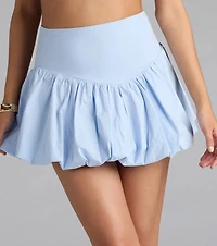 Classy Cutie Poplin Bubble Mini Skirt