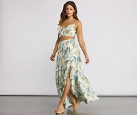 Tropical Babe High Slit Maxi Skirt