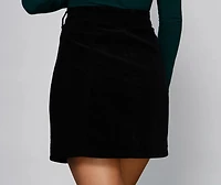 Endless Chic Button Down Corduroy Mini Skirt