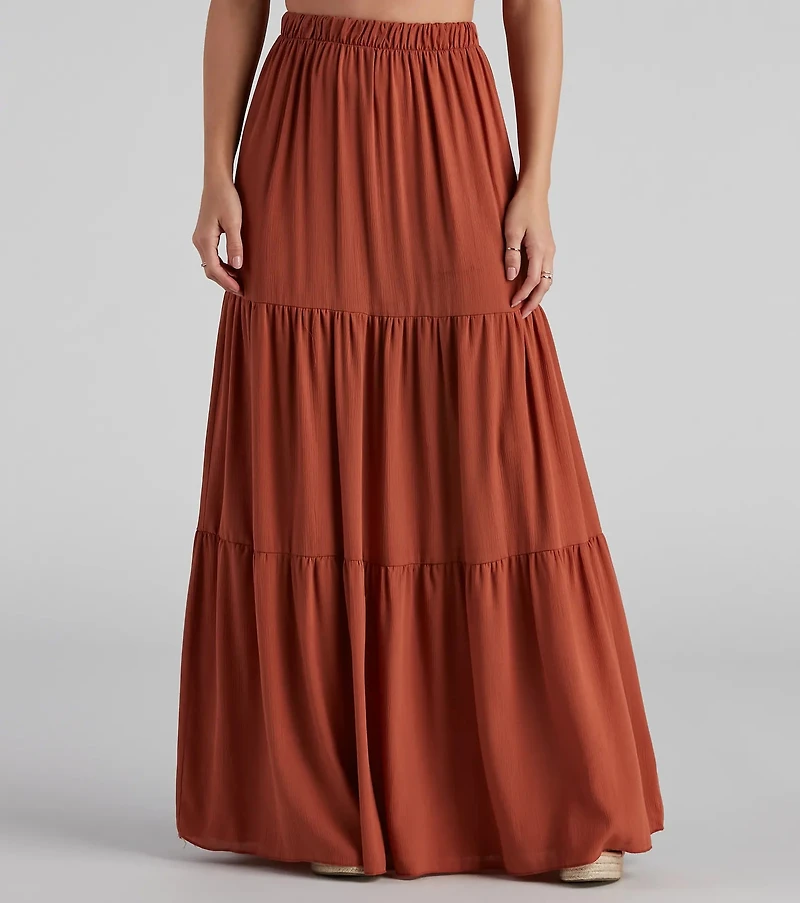Let's Get Together Tiered Maxi Skirt