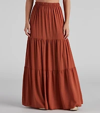 Let's Get Together Tiered Maxi Skirt