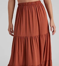 Let's Get Together Tiered Maxi Skirt