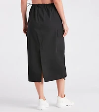 She's A Trendsetter Nylon Parachute Midi Skirt
