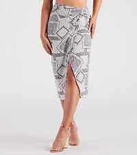 Bohemian Beauty Printed Midi Skirt