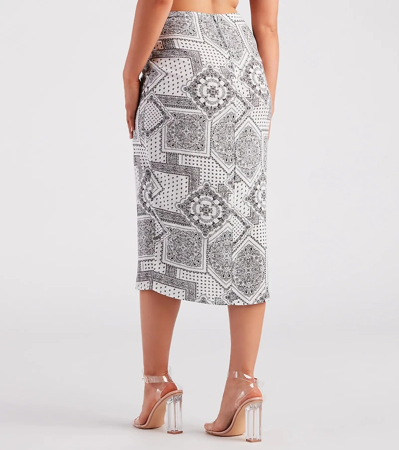 Bohemian Beauty Printed Midi Skirt