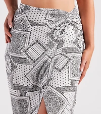 Bohemian Beauty Printed Midi Skirt