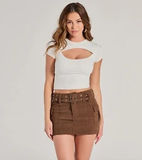 Cutest Season High-Rise Cargo Corduroy Mini Skirt