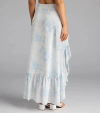 Whimsical Essence Ruffled Floral Maxi Skirt