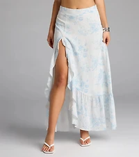 Whimsical Essence Ruffled Floral Maxi Skirt