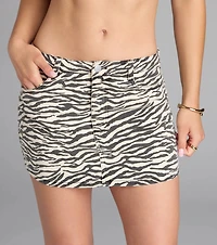 Wild But Cute Mid-Rise Zebra Mini Skirt