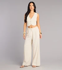 Effortlessly Polished Linen-Blend Trouser Pants