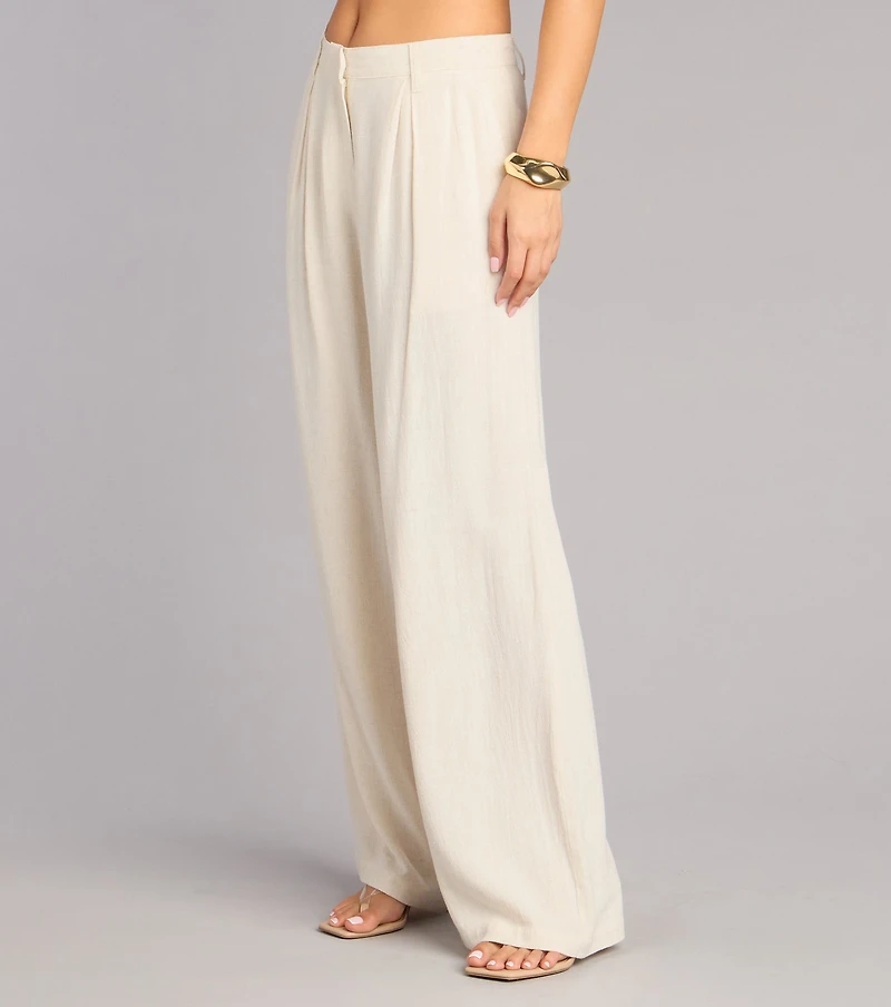 Effortlessly Polished Linen-Blend Trouser Pants