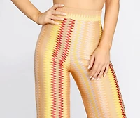 All The Stripe Moves Chevron Straight Leg Pants