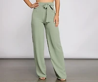 High Waist Tie Linen Pants