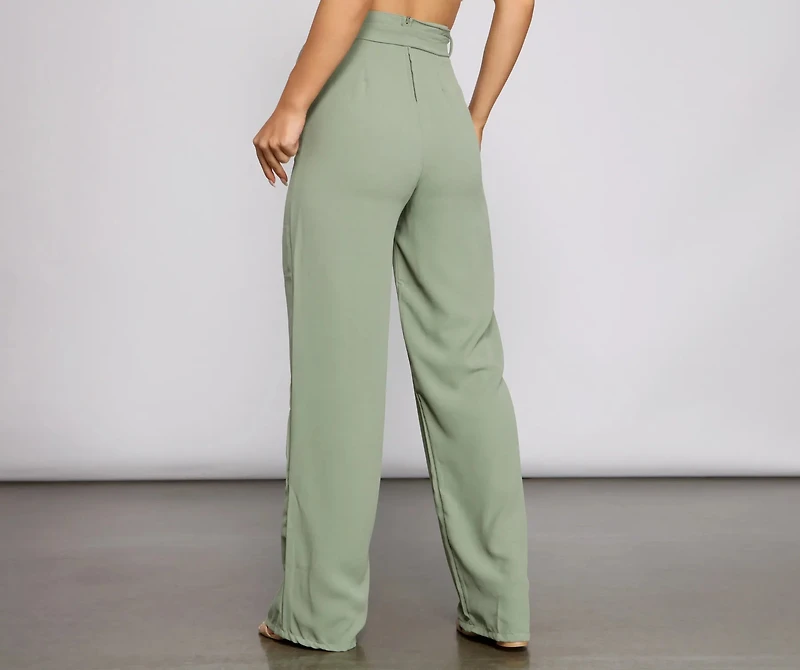 High Waist Tie Linen Pants